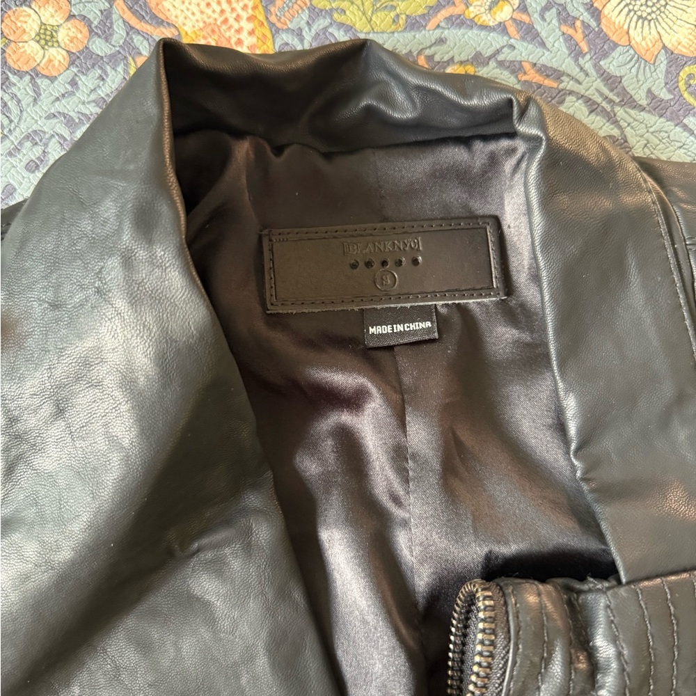 Blank NYC Black Faux Leather Asymmetrical Zip Jacket - Picture 5 of 6